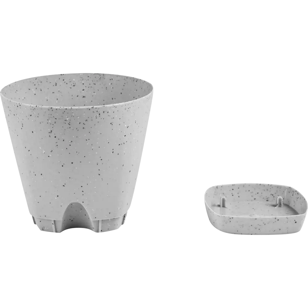Фото 2 Горшок цветочный Ingreen Stone ø14 h13 см v1.35 л пластик серый