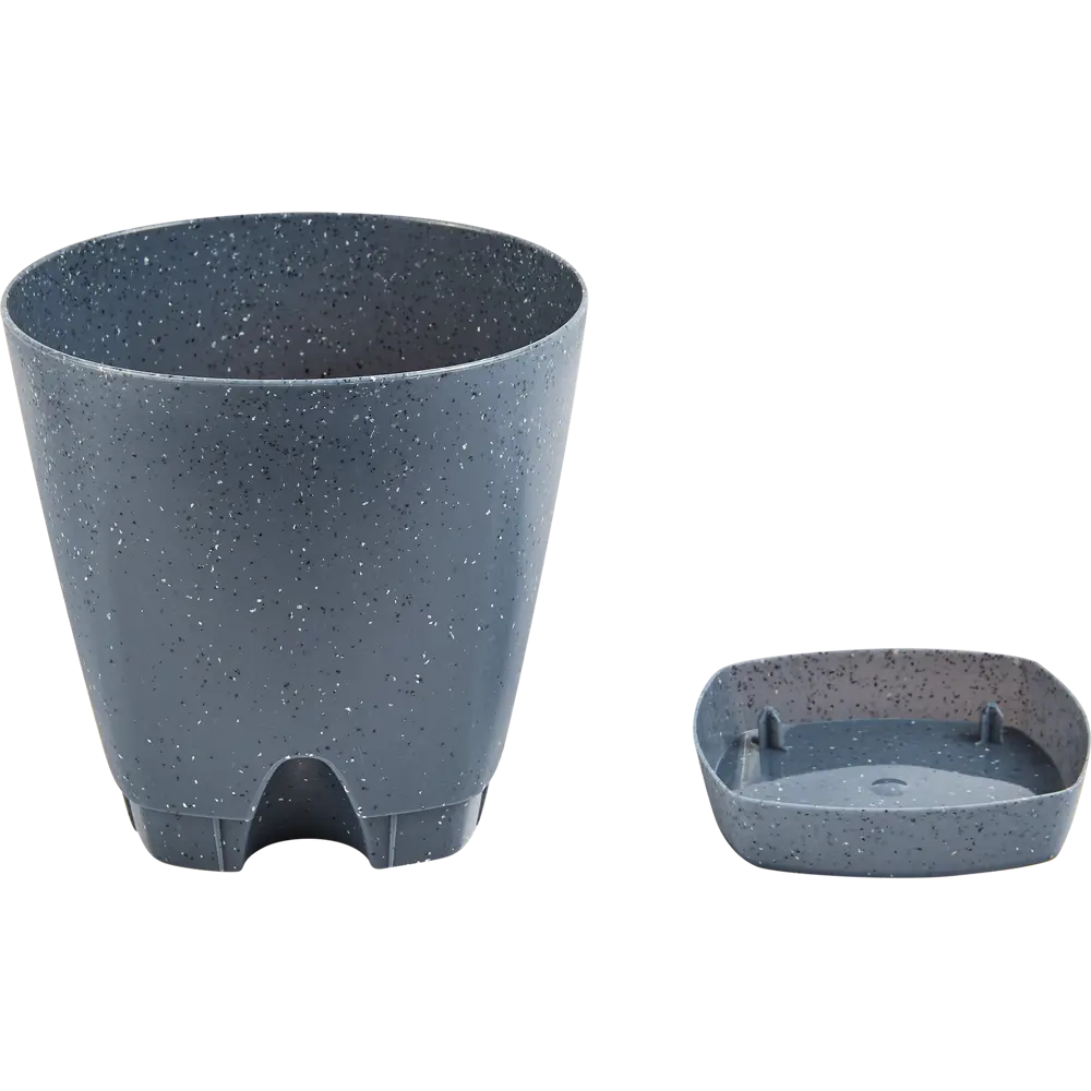 Фото 2 Горшок цветочный Ingreen Stone ø17 h16.5 см v2.5 л пластик темный серый