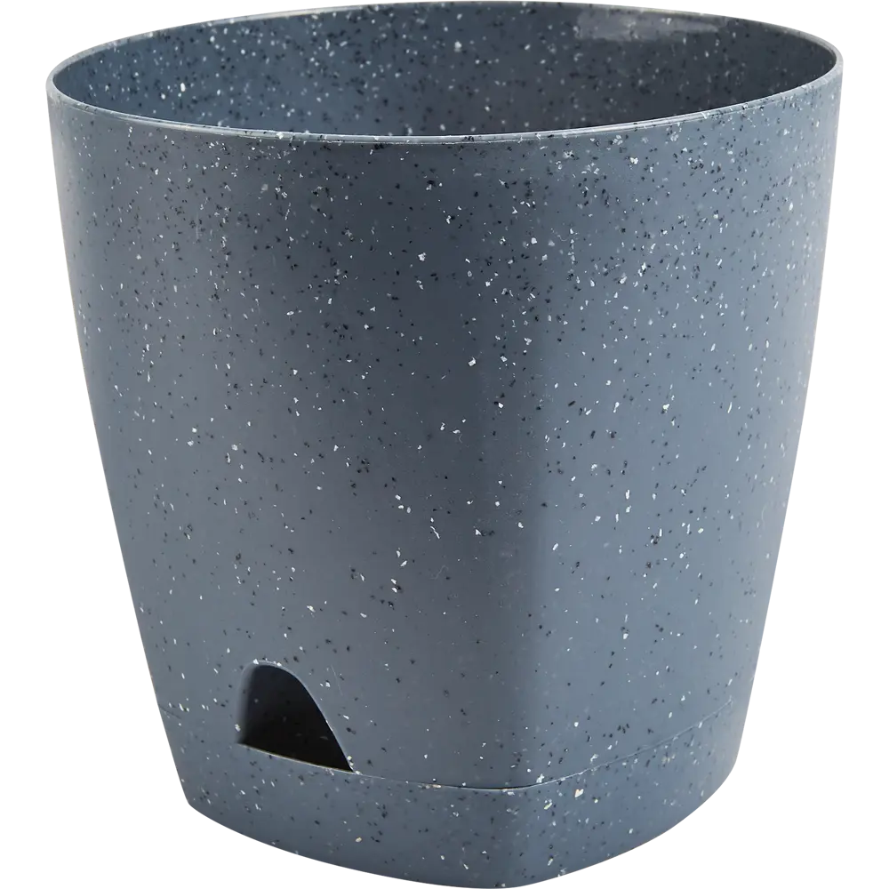 Фото Горшок цветочный Ingreen Stone ø17 h16.5 см v2.5 л пластик темный серый