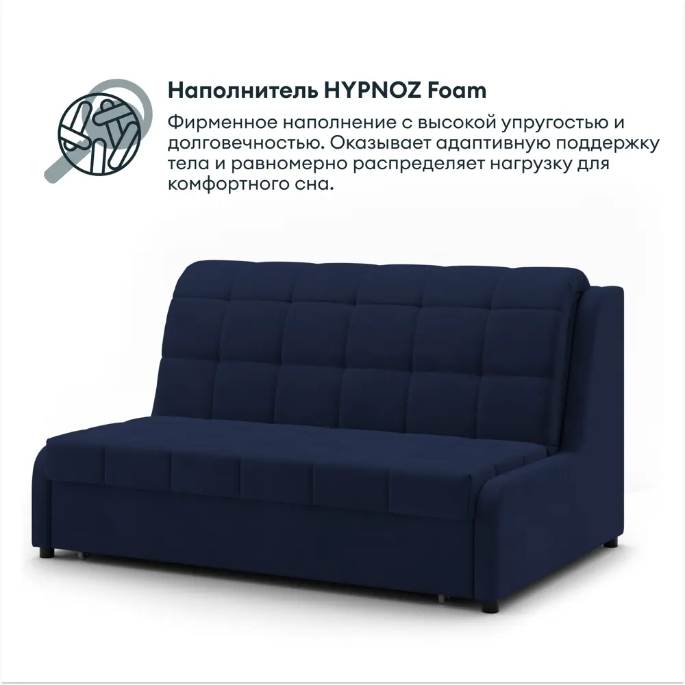 Фото 3 Раскладной диван Hypnoz Frontera 140x82x103 см велюр цвет синий Фото 3 Раскладной диван Hypnoz Frontera 140x82x103 см велюр цвет синий