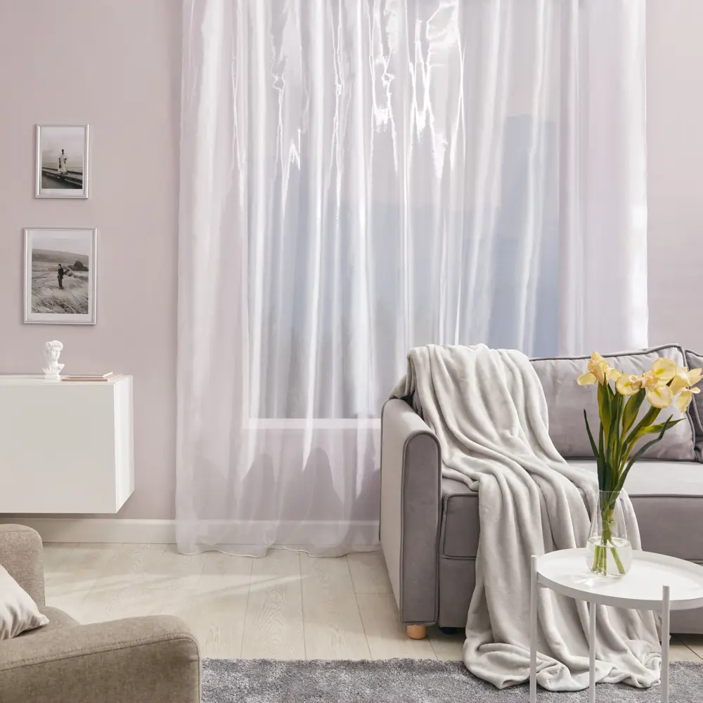 Фото Тюль на ленте Inspire микровуаль 300x280 см цвет белый Фото Тюль на ленте Inspire микровуаль 300x280 см цвет белый