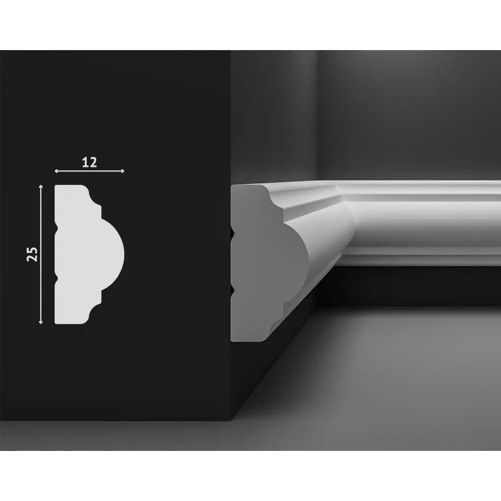 Фото Декоративный настенный молдинг Decostar DuroStyle SK-1 дюрополимер белый 2000x25 мм Фото Декоративный настенный молдинг Decostar DuroStyle SK-1 дюрополимер белый 2000x25 мм