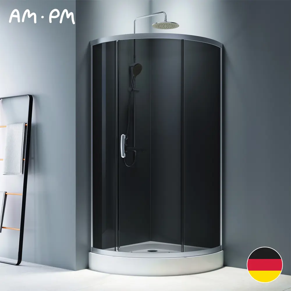 Фото 7 Душевой уголок Am.pm W83G-315-090CG64 1/4 круга 90x90см хромированный профиль эффект стекла тонированный Фото 7 Душевой уголок Am.pm W83G-315-090CG64 1/4 круга 90x90см хромированный профиль эффект стекла тонированный