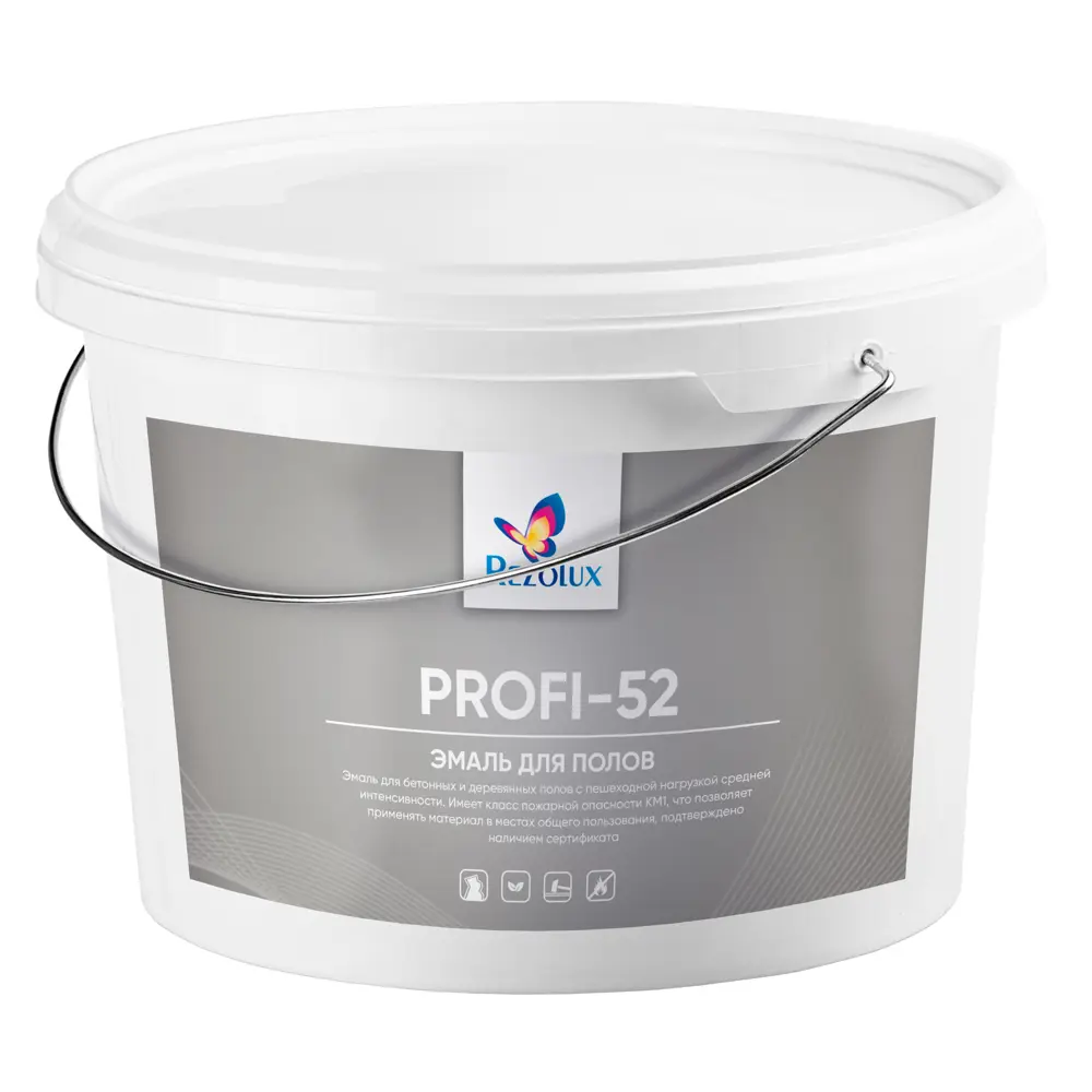 Фото 2 Эмаль для полов Profi-52 Rezolux 12 кг коричневая Фото 2 Эмаль для полов Profi-52 Rezolux 12 кг коричневая