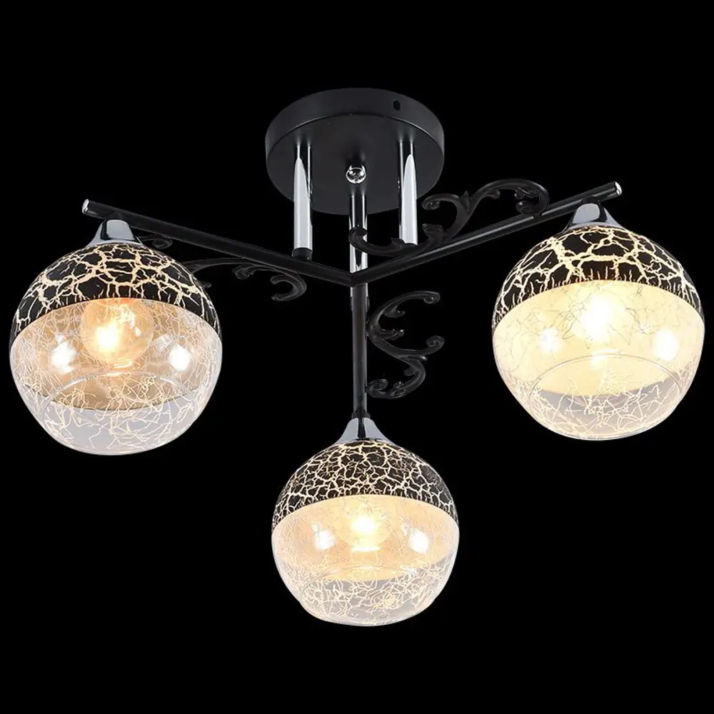 Фото Люстра на штанге Reluce 01277-0.3-03b bk+cr 3 лампы 9 м² цвет черный Фото Люстра на штанге Reluce 01277-0.3-03b bk+cr 3 лампы 9 м² цвет черный