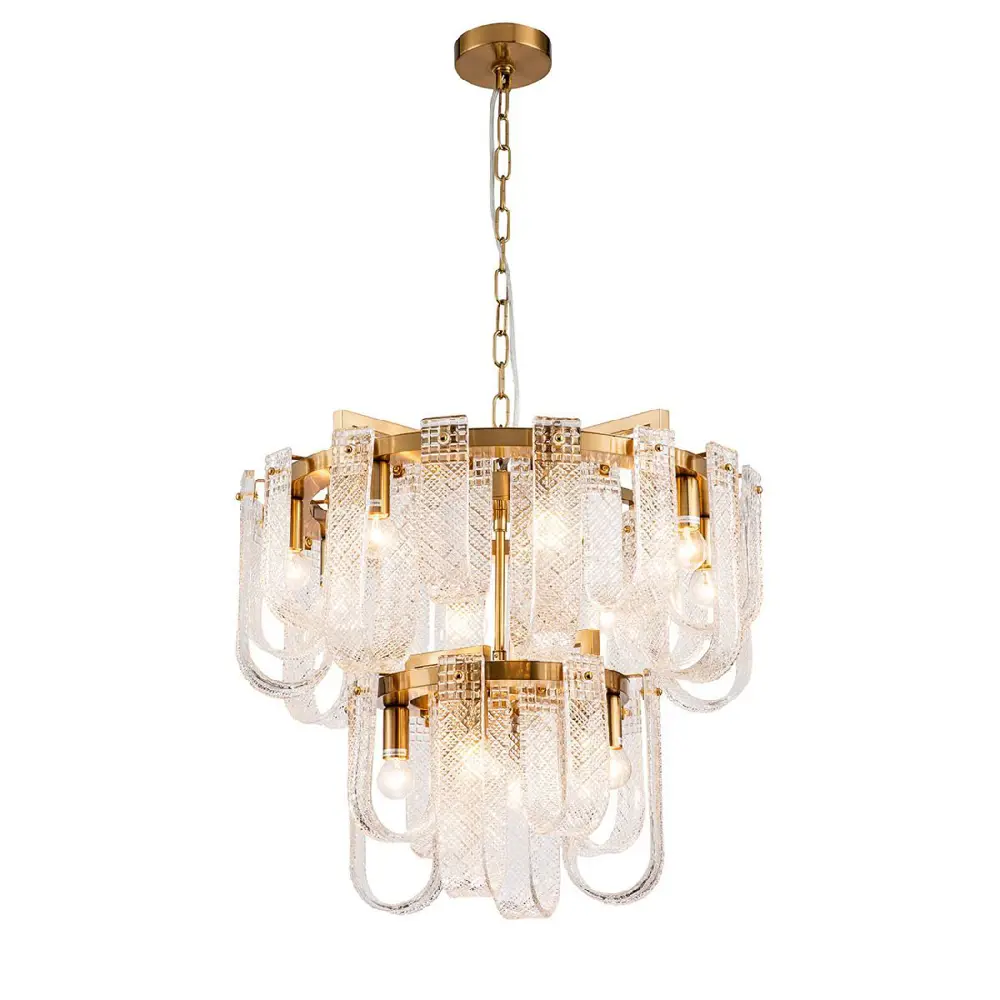 Фото Люстра подвесная Indigo V000365 12 ламп 24 м² цвет бронза