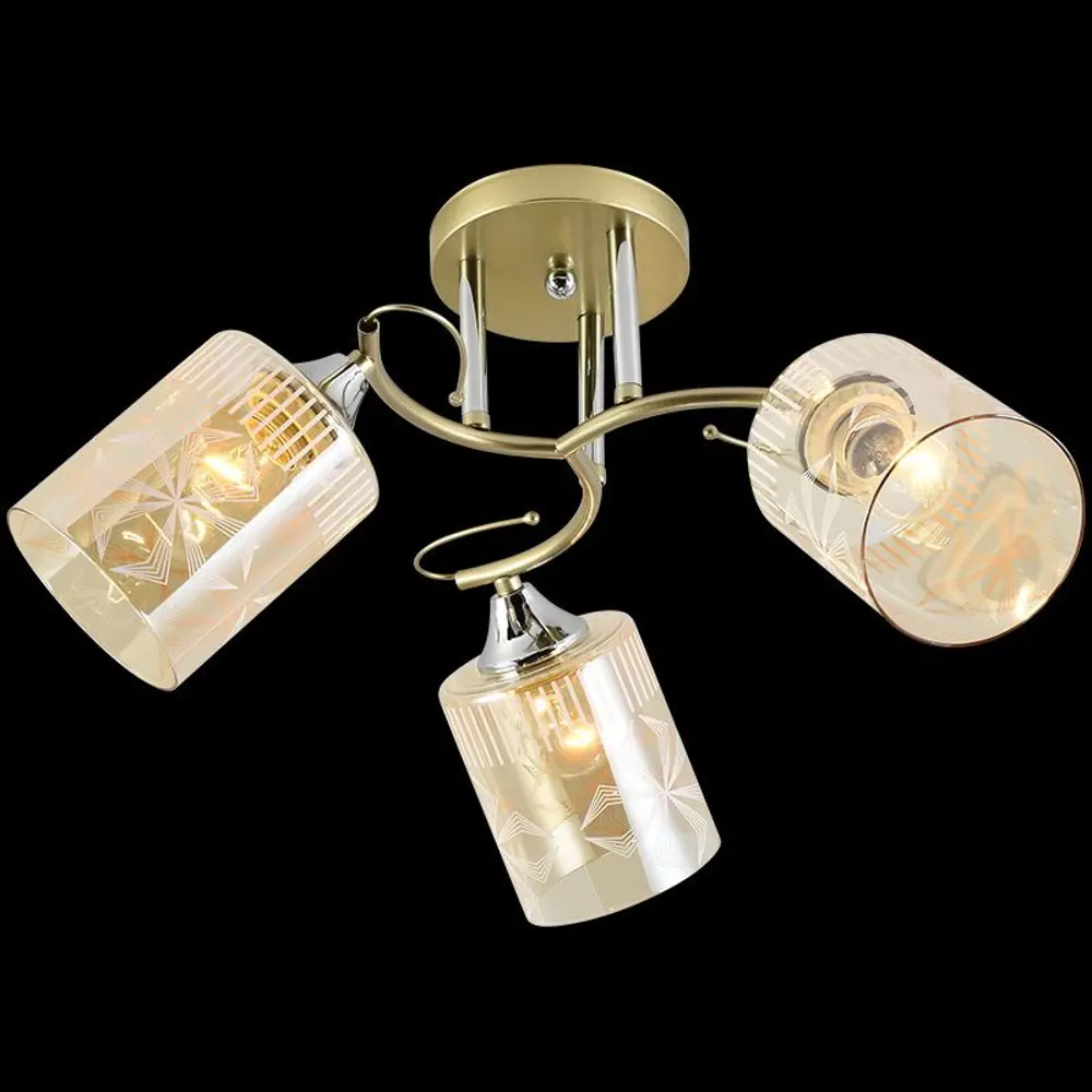 Фото Люстра потолочная Reluce 11382-0.3-03b gold+cr 3 лампы 9 м² цвет золото Фото Люстра потолочная Reluce 11382-0.3-03b gold+cr 3 лампы 9 м² цвет золото