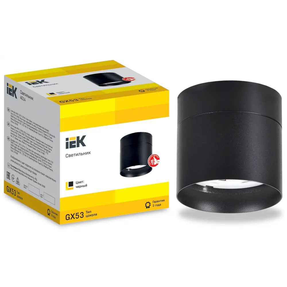 Фото Светильник точечный накладной Iek Lt-upb0-4014-gx53-1-k02 3 м² цвет черный