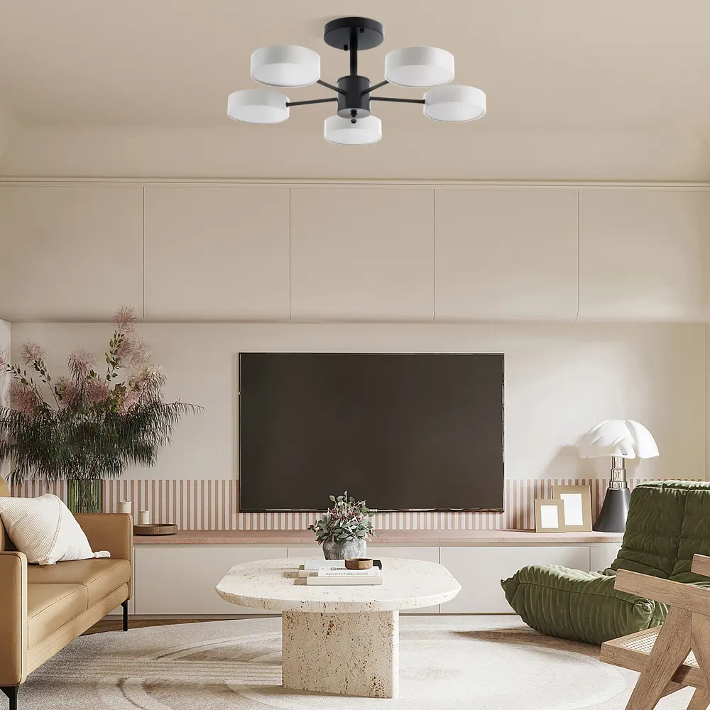 Фото 2 Люстра на штанге светодиодная Arte Perfetto Luce 3325.7201.5b.wh 10 м² нейтральный белый свет цвет черный Фото 2 Люстра на штанге светодиодная Arte Perfetto Luce 3325.7201.5b.wh 10 м² нейтральный белый свет цвет черный
