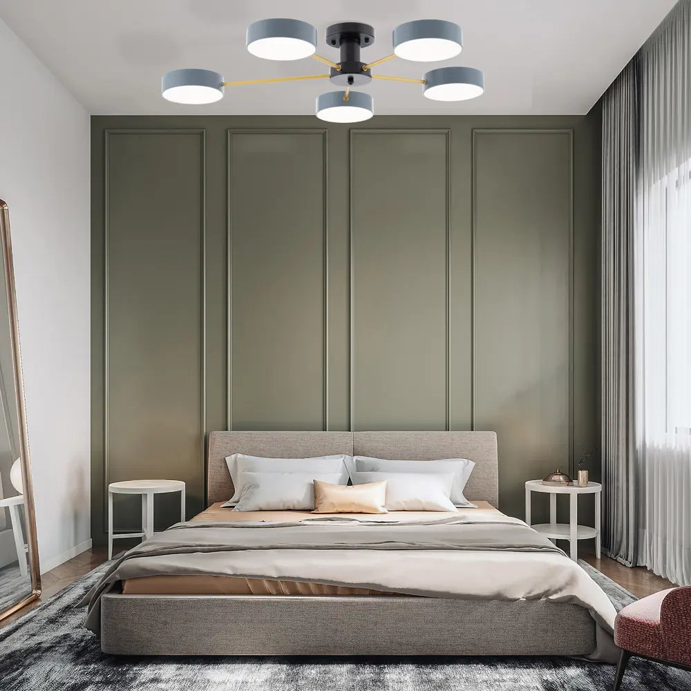 Фото 2 Люстра потолочная светодиодная Arte Perfetto Luce 3325.7113.5.bk-gr 10 м² нейтральный белый свет цвет черный Фото 2 Люстра потолочная светодиодная Arte Perfetto Luce 3325.7113.5.bk-gr 10 м² нейтральный белый свет цвет черный