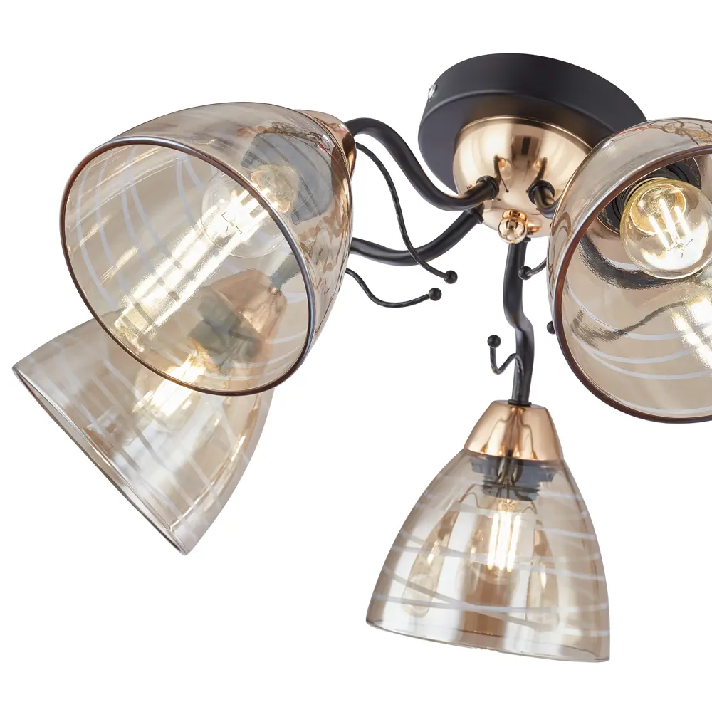 Фото 5 Люстра потолочная Arte perfetto luce 3333.5432.5.bk+fgd 5 ламп 10 м² цвет черный Фото 5 Люстра потолочная Arte perfetto luce 3333.5432.5.bk+fgd 5 ламп 10 м² цвет черный