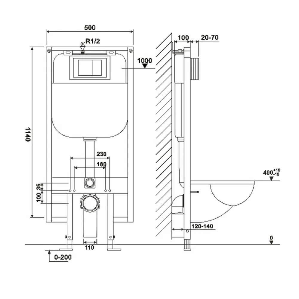 Фото 12 Комплект инсталляция с унитазом Ceruttispa Ct10279 10279 цвет белый Фото 12 Комплект инсталляция с унитазом Ceruttispa Ct10279 10279 цвет белый