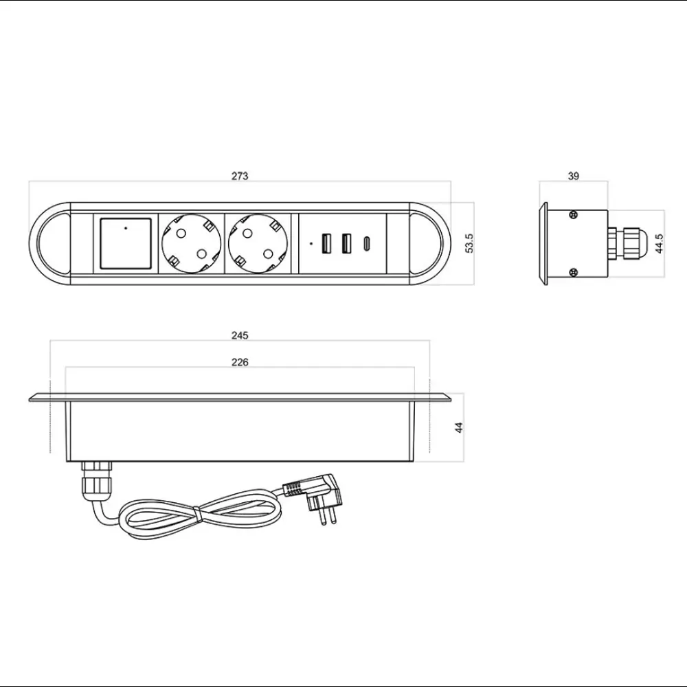 Фото 3 Розетка врезная двойная встраиваемая Inrior BM-02-10 с заземлением 2 USB цвет белый Фото 3 Розетка врезная двойная встраиваемая Inrior BM-02-10 с заземлением 2 USB цвет белый