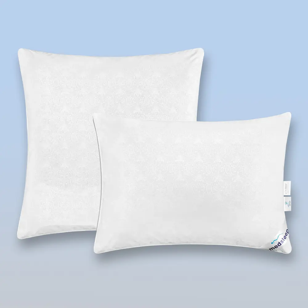 Фото 2 Комплект из 2 подушек Medsleep Landau 50x70 см, пух Фото 2 Комплект из 2 подушек Medsleep Landau 50x70 см, пух