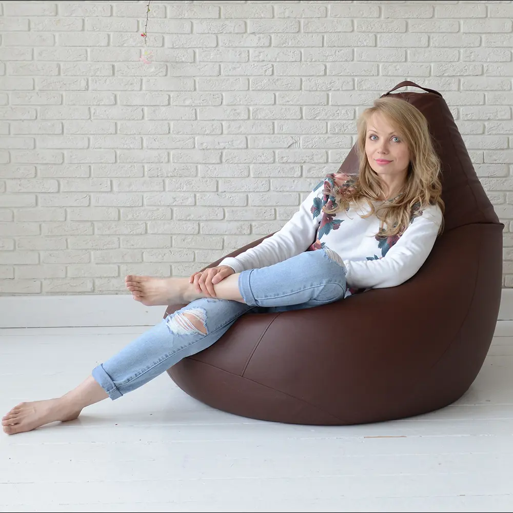 Фото 2 Кресло-мешок Bean joy XXXXL 100x140x100 см цвет коричневый Фото 2 Кресло-мешок Bean joy XXXXL 100x140x100 см цвет коричневый