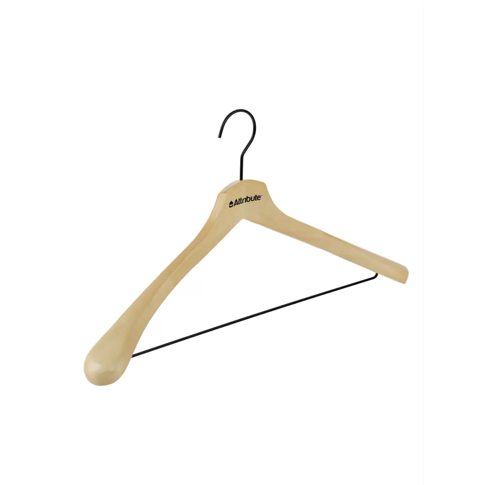 Фото 2 Плечики Attribute hanger 4.5x24x44.5 см дерево/металл цвет бежевый Фото 2 Плечики Attribute hanger 4.5x24x44.5 см дерево/металл цвет бежевый