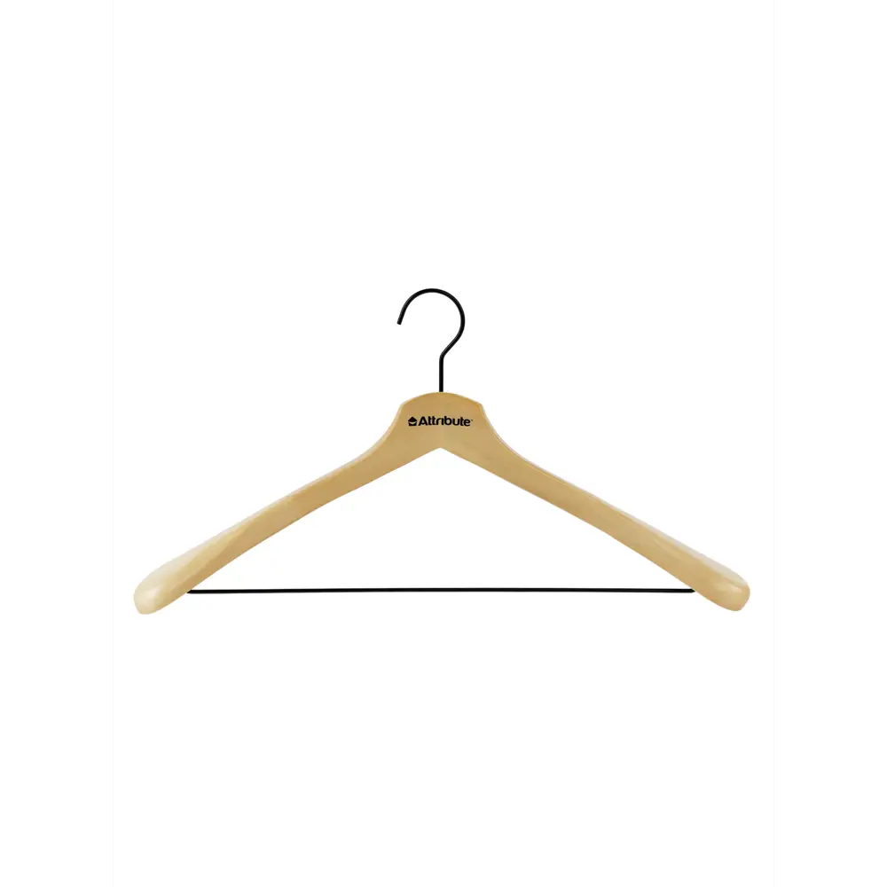 Фото Плечики Attribute hanger 4.5x24x44.5 см дерево/металл цвет бежевый Фото Плечики Attribute hanger 4.5x24x44.5 см дерево/металл цвет бежевый