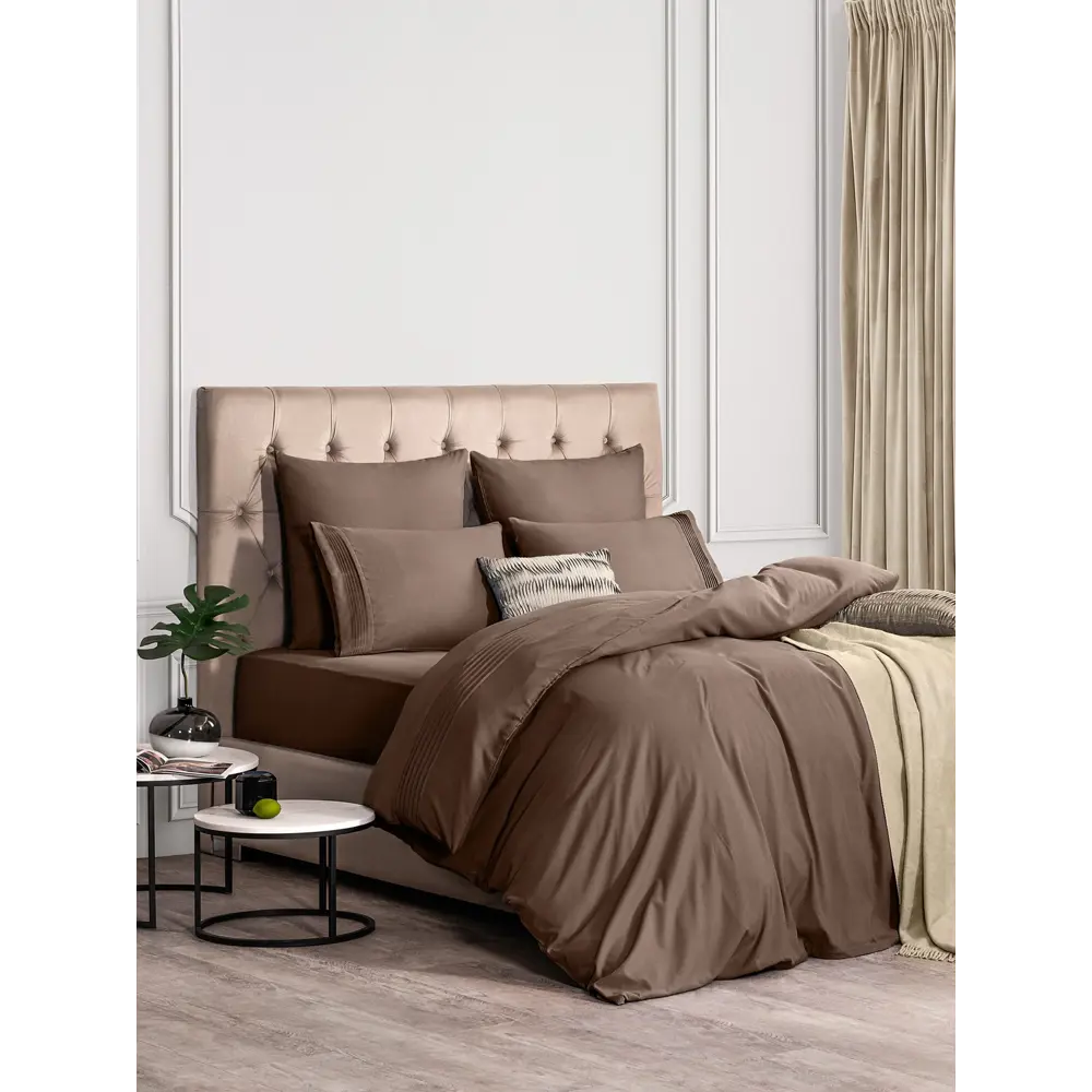 Фото 3 Комплект постельного белья Sleep ix Миоко pva942014, евро, сатин, коричневый Фото 3 Комплект постельного белья Sleep ix Миоко pva942014, евро, сатин, коричневый