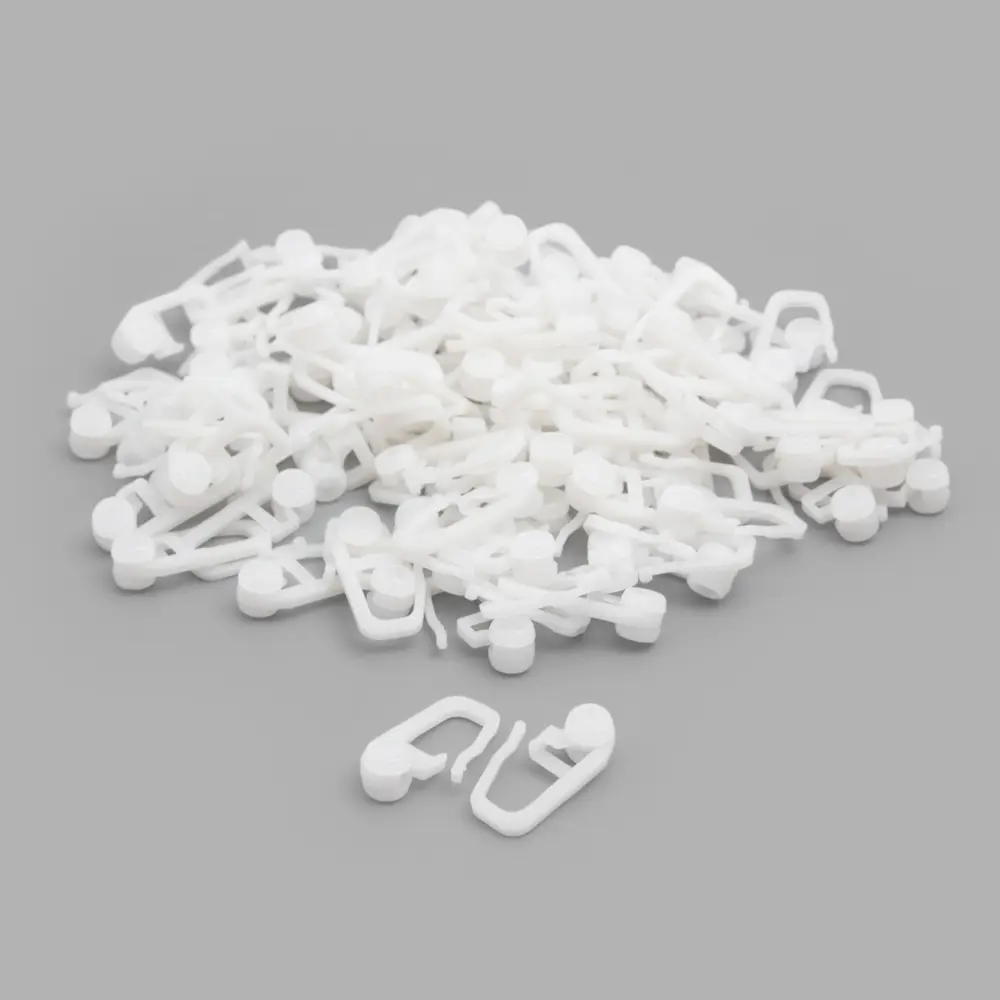 Фото 2 Крючок-ролик пластиковый для потолочных шин 27 мм d-7 мм 100 шт Фото 2 Крючок-ролик пластиковый для потолочных шин 27 мм d-7 мм 100 шт