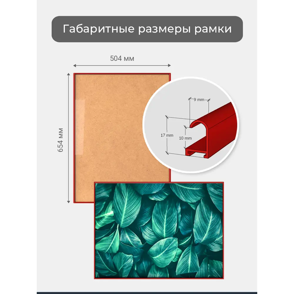 Фото 4 Рамка Первое ателье Niel-2rg-50x65 см, алюминий, цвет красный Фото 4 Рамка Первое ателье Niel-2rg-50x65 см, алюминий, цвет красный
