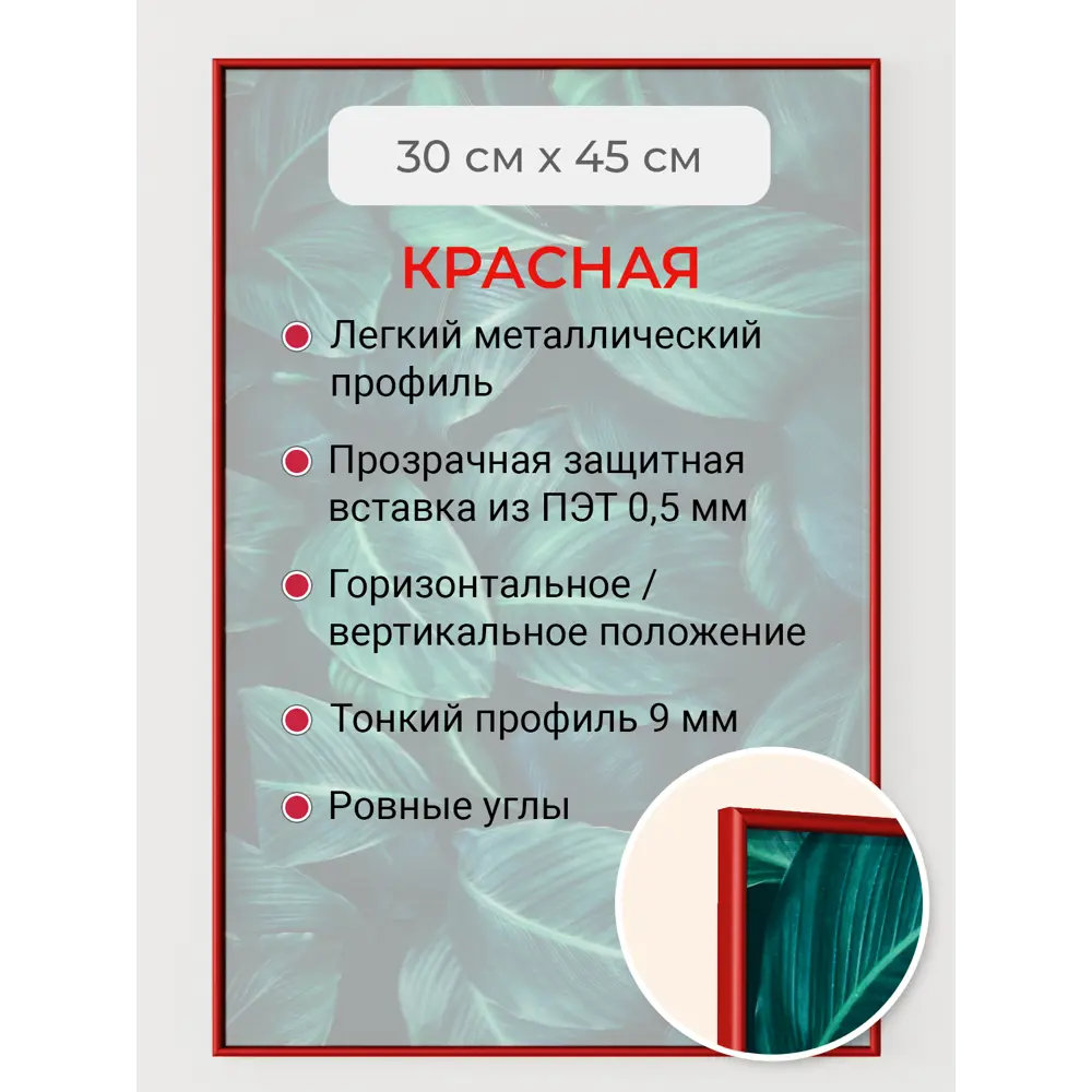 Фото 2 Рамка Первое ателье Niel-2rg-30x45 см, алюминий, цвет красный Фото 2 Рамка Первое ателье Niel-2rg-30x45 см, алюминий, цвет красный