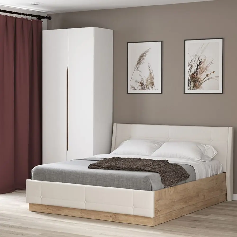 Фото 7 Шкаф распашной Mobi Муссон 87.4x229.8x52.2 см ЛДСП цвет белый/дуб эндгрейн элегантный Фото 7 Шкаф распашной Mobi Муссон 87.4x229.8x52.2 см ЛДСП цвет белый/дуб эндгрейн элегантный