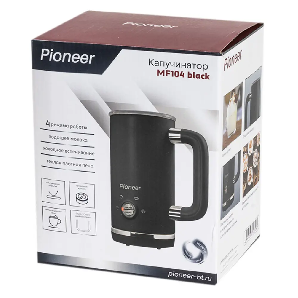 Фото 10 Вспениватель молока Pioneer MF104 500 Вт цвет черный Фото 10 Вспениватель молока Pioneer MF104 500 Вт цвет черный