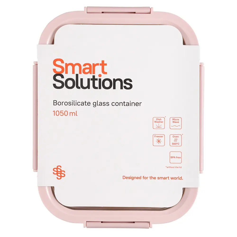 Фото 7 Контейнер для пищевых продуктов Smart solutions 1.05 л стекло цвет розовый Фото 7 Контейнер для пищевых продуктов Smart solutions 1.05 л стекло цвет розовый