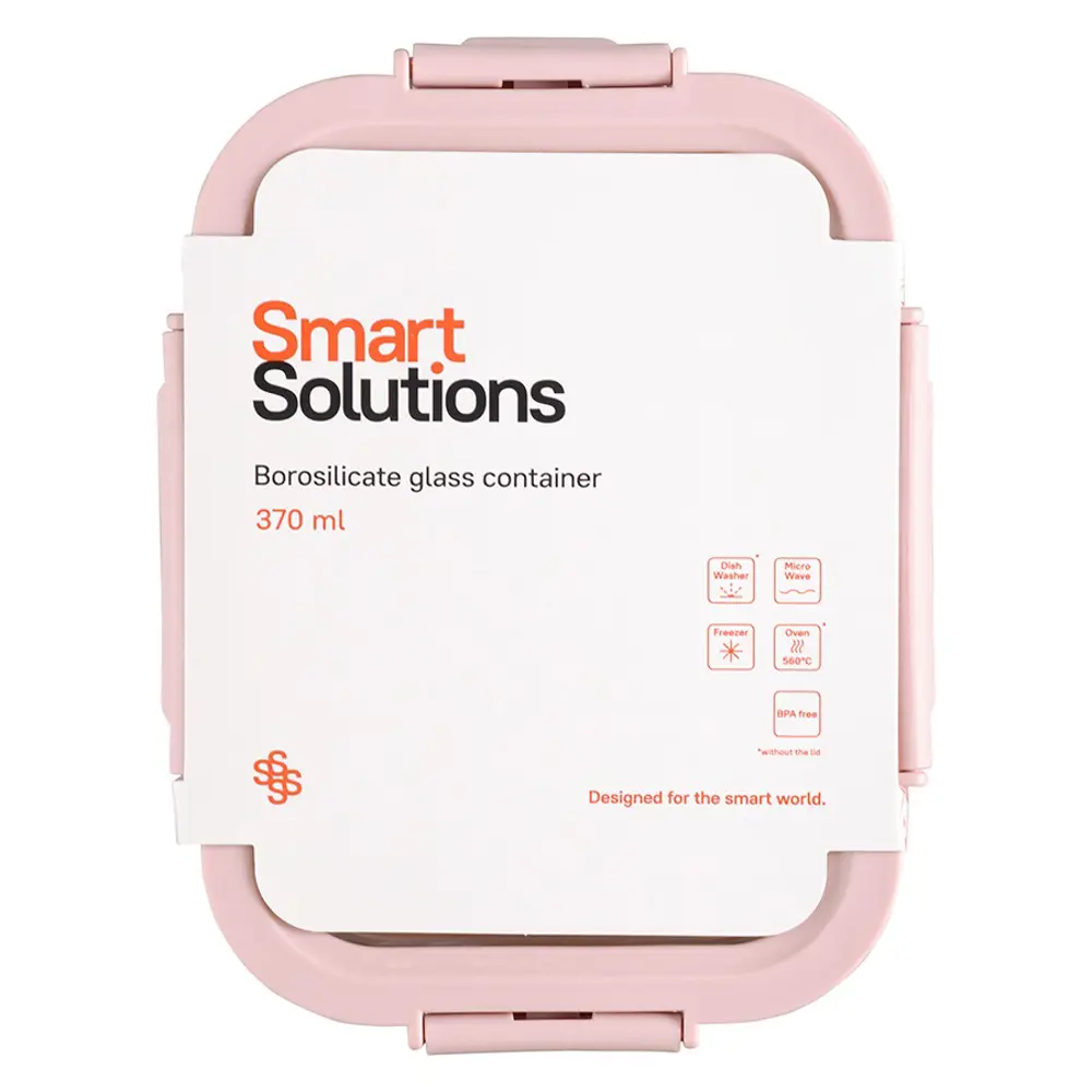 Фото 7 Контейнер для пищевых продуктов Smart solutions 0.37 л стекло цвет розовый Фото 7 Контейнер для пищевых продуктов Smart solutions 0.37 л стекло цвет розовый