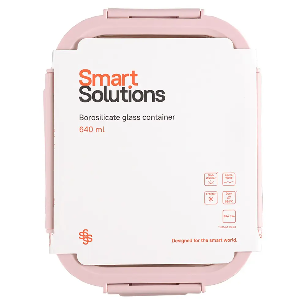 Фото 7 Контейнер для пищевых продуктов Smart solutions 0.64 л стекло цвет розовый Фото 7 Контейнер для пищевых продуктов Smart solutions 0.64 л стекло цвет розовый