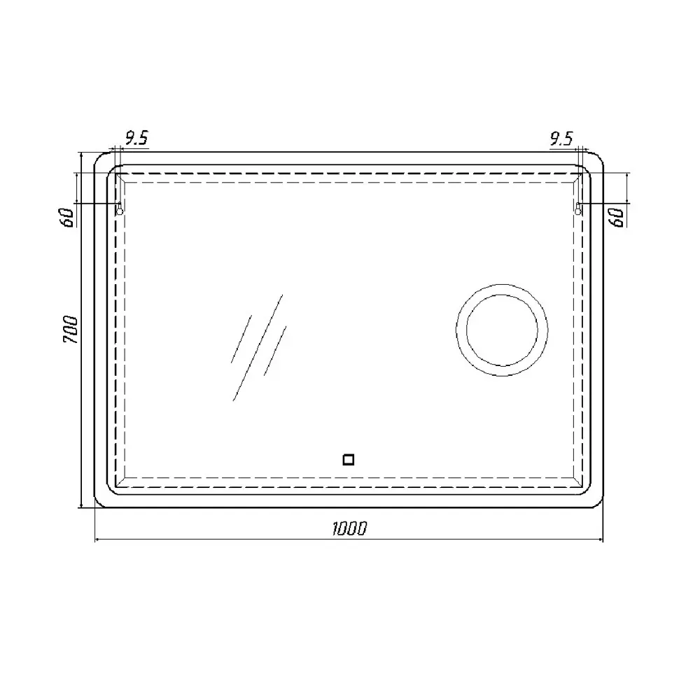Фото 2 Зеркало для ванной Sansa SDL1027Z с подсветкой 100x70см