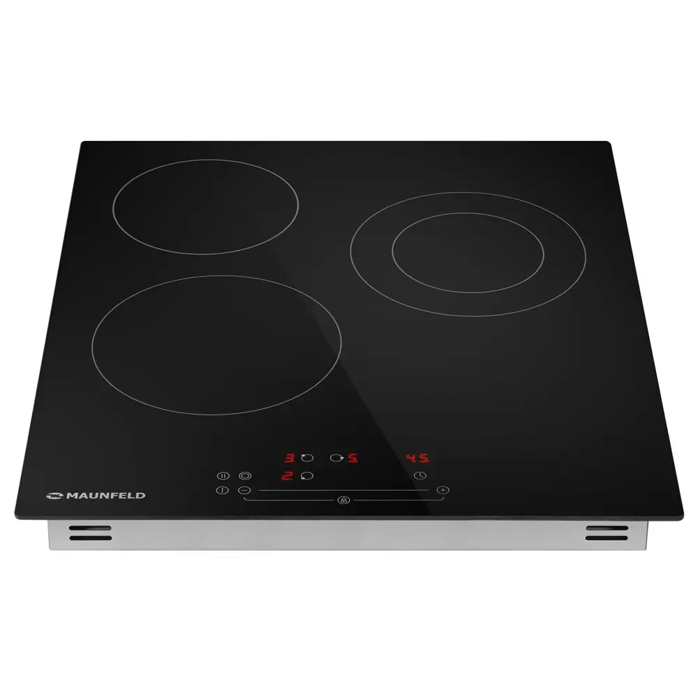 Фото 2 Стеклокерамическая варочная панель Maunfeld EVCE.453.D-BK 45 см 3 конфорки цвет черный
