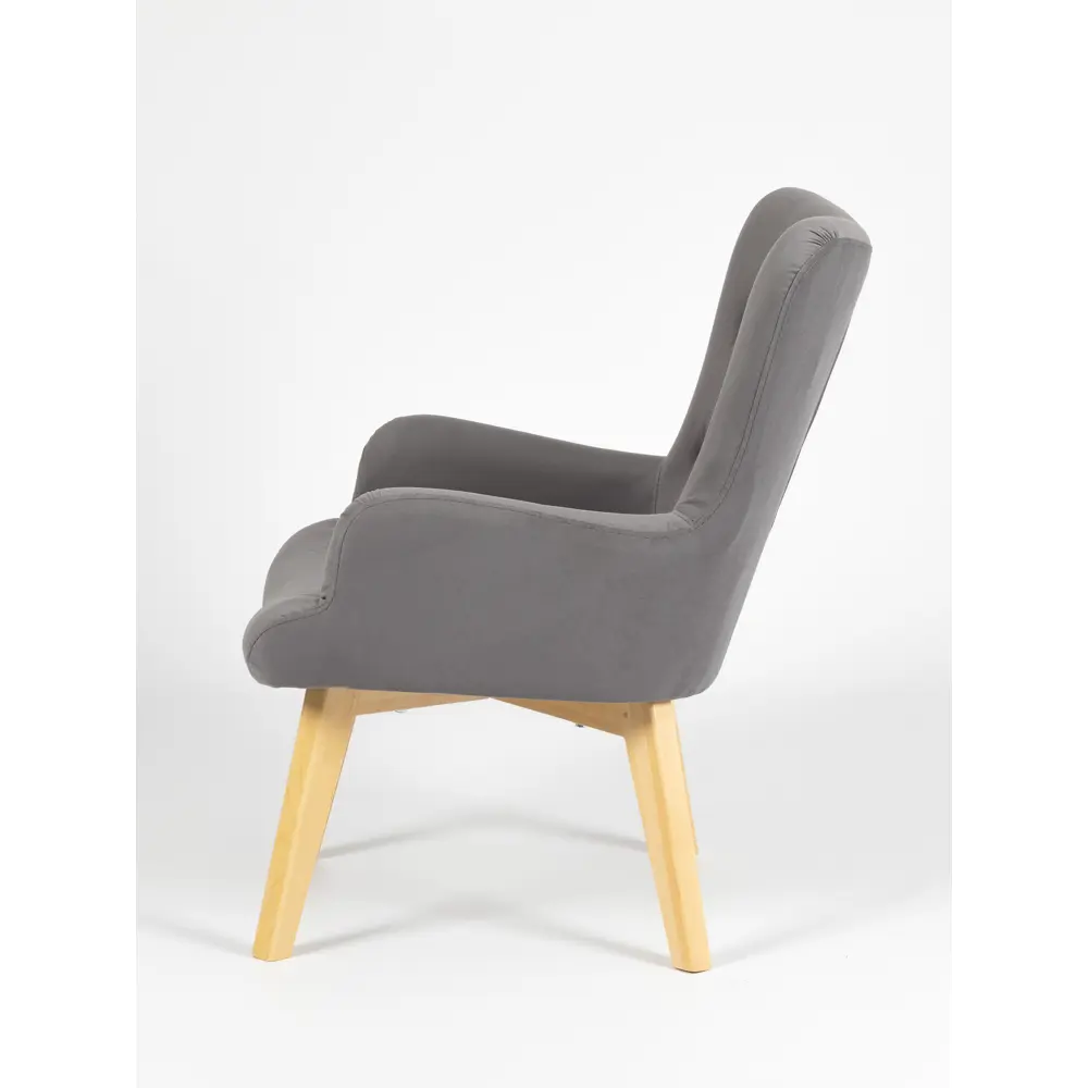 Фото 3 Кресло Комфорт-7 71x90x75 см велюр цвет серый Фото 3 Кресло Комфорт-7 71x90x75 см велюр цвет серый