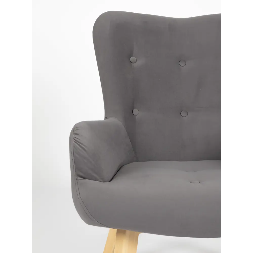 Фото 6 Кресло Комфорт-7 71x90x75 см велюр цвет серый Фото 6 Кресло Комфорт-7 71x90x75 см велюр цвет серый