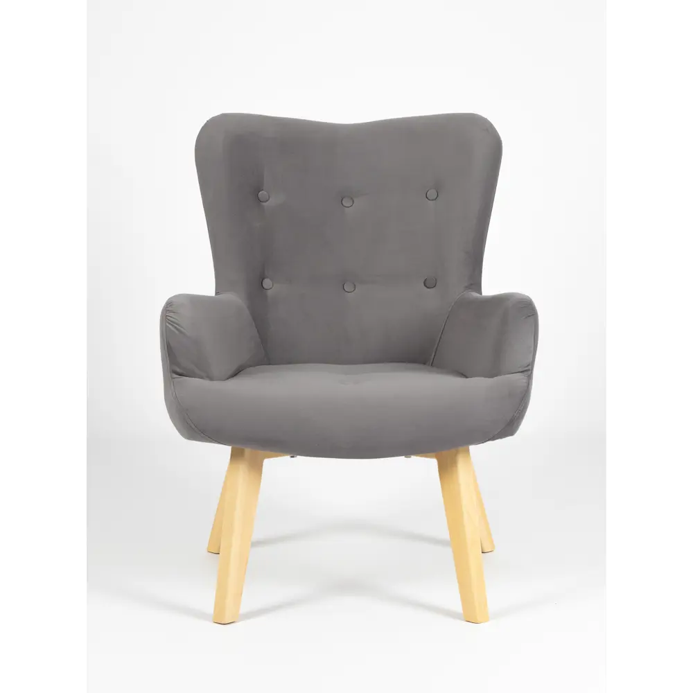 Фото Кресло Комфорт-7 71x90x75 см велюр цвет серый Фото Кресло Комфорт-7 71x90x75 см велюр цвет серый