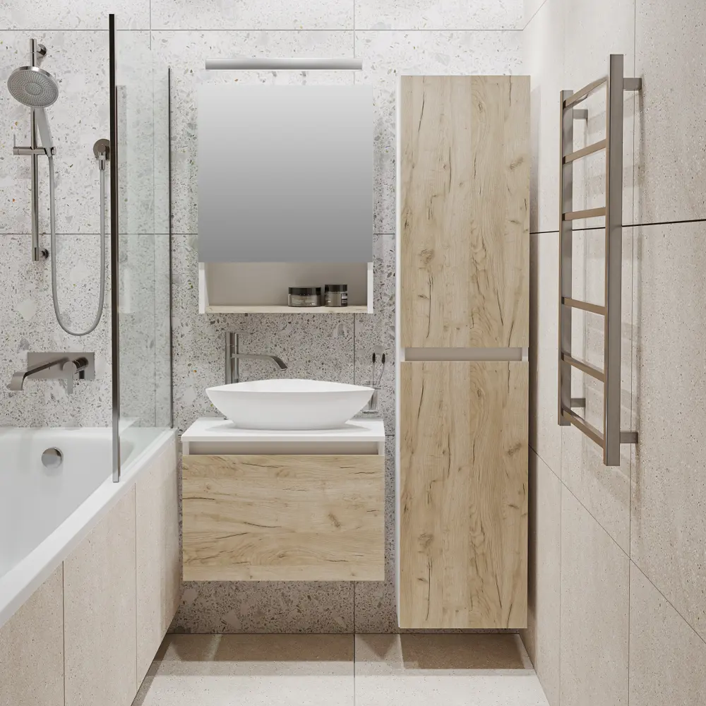 Фото 7 Шкаф подвесной Runo Бари 00-00001382 60x65см цвет бежевый