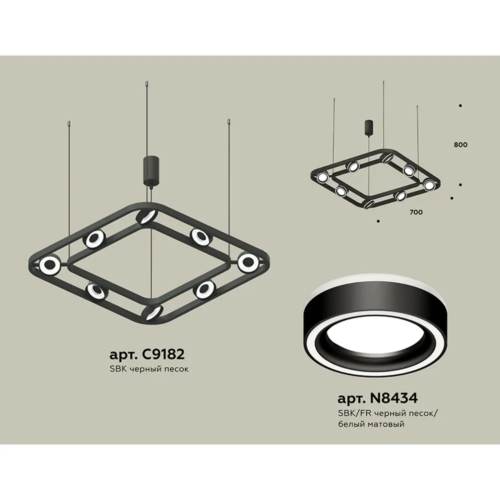 Фото 2 Светильник подвесной светодиодная Ambrella light Xb9182151 16 м² нейтральный белый свет цвет черный Фото 2 Светильник подвесной светодиодная Ambrella light Xb9182151 16 м² нейтральный белый свет цвет черный