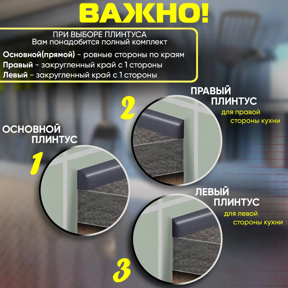 Фото 3 Плинтус кухонный Пару палок К900x20Л R12 90x2.50 см акрил цвет фиолетовый Фото 3 Плинтус кухонный Пару палок К900x20Л R12 90x2.50 см акрил цвет фиолетовый