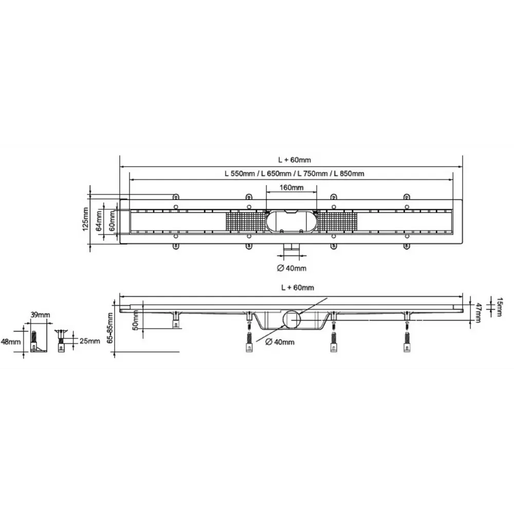 Фото 2 Трап для душа Milleau M750MB сухой затвор 64x75 см полипропилен
