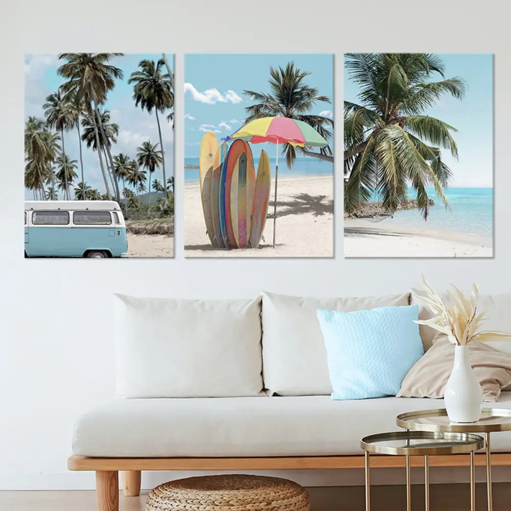 Фото 4 Набор картин на холсте Майами 50x70 см 3 шт