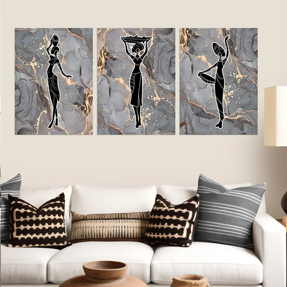 Фото 3 Набор картин на холсте Африканки 50x70 см 3 шт