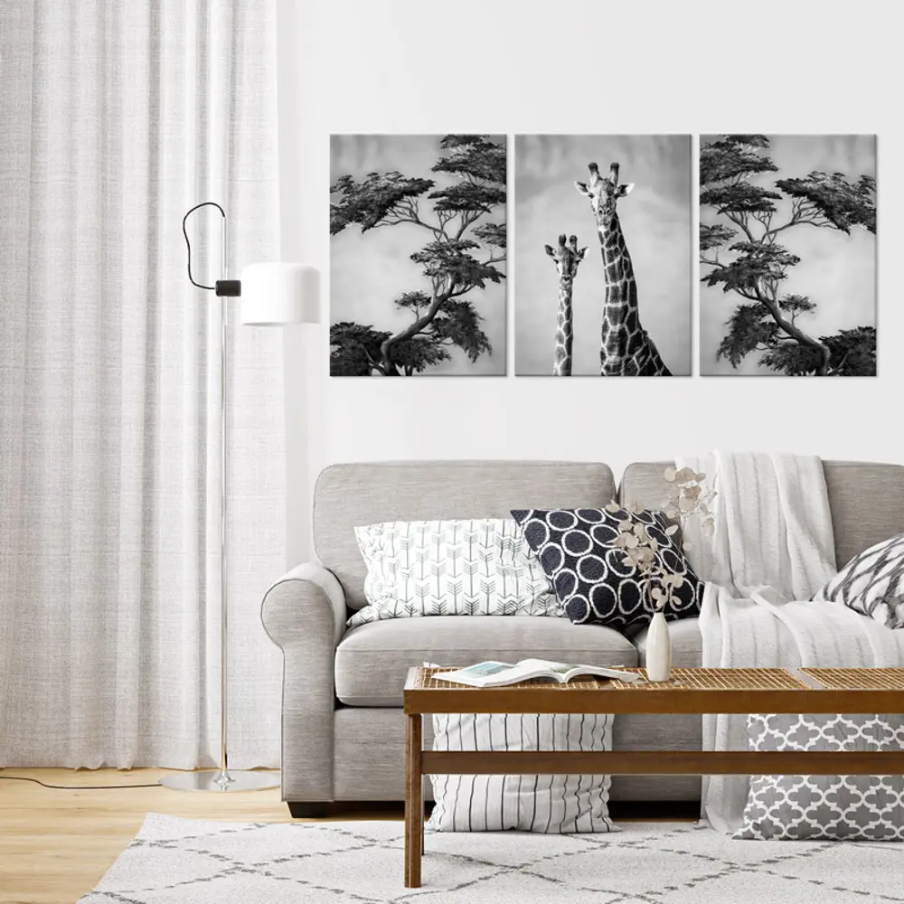 Фото 3 Набор картин на холсте Жирафы 50x70 см 3 шт