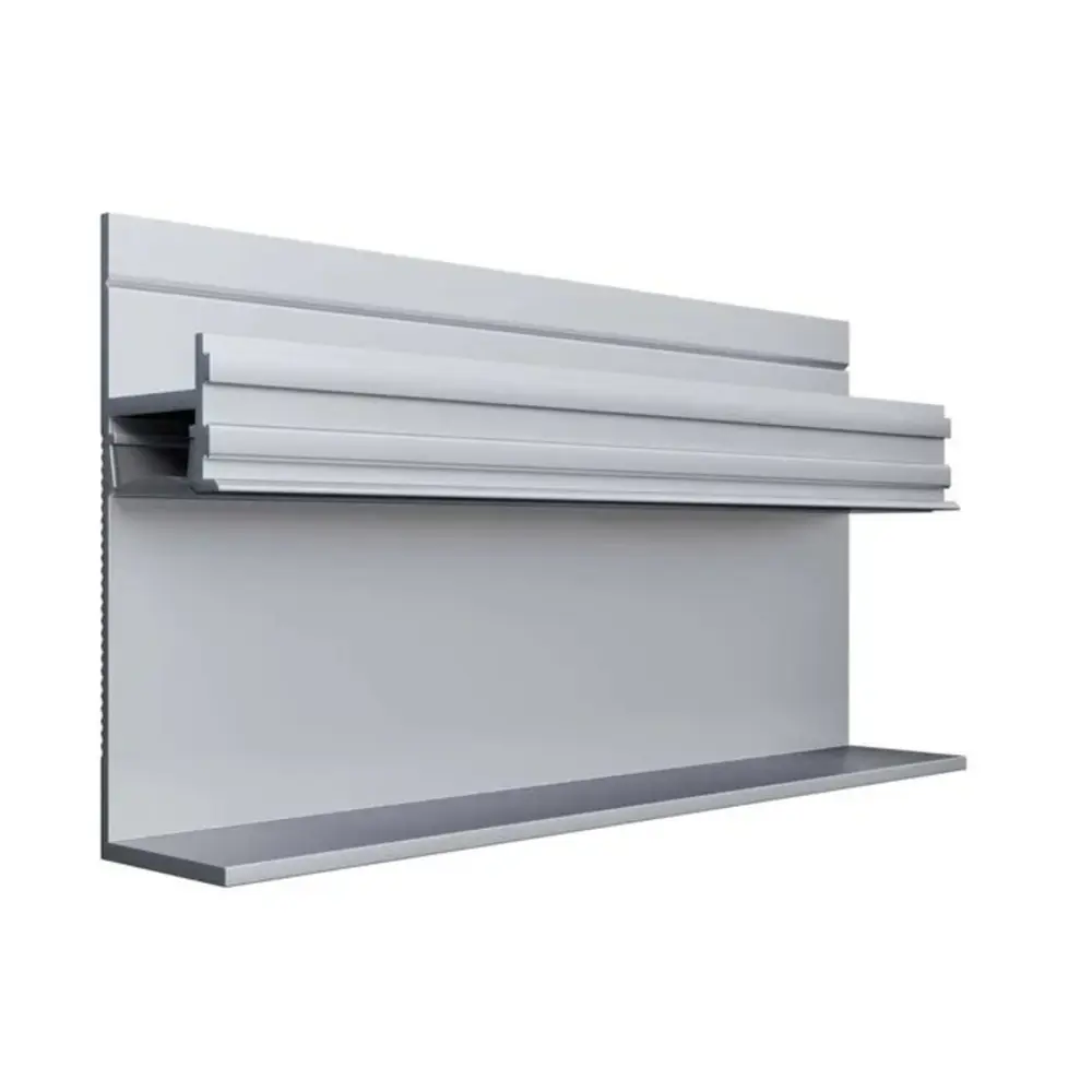 Фото Плинтус скрытого монтажа AlPro13 7210 с нижней полкой серебро 48x12.7x2700 см 5 шт Фото Плинтус скрытого монтажа AlPro13 7210 с нижней полкой серебро 48x12.7x2700 см 5 шт