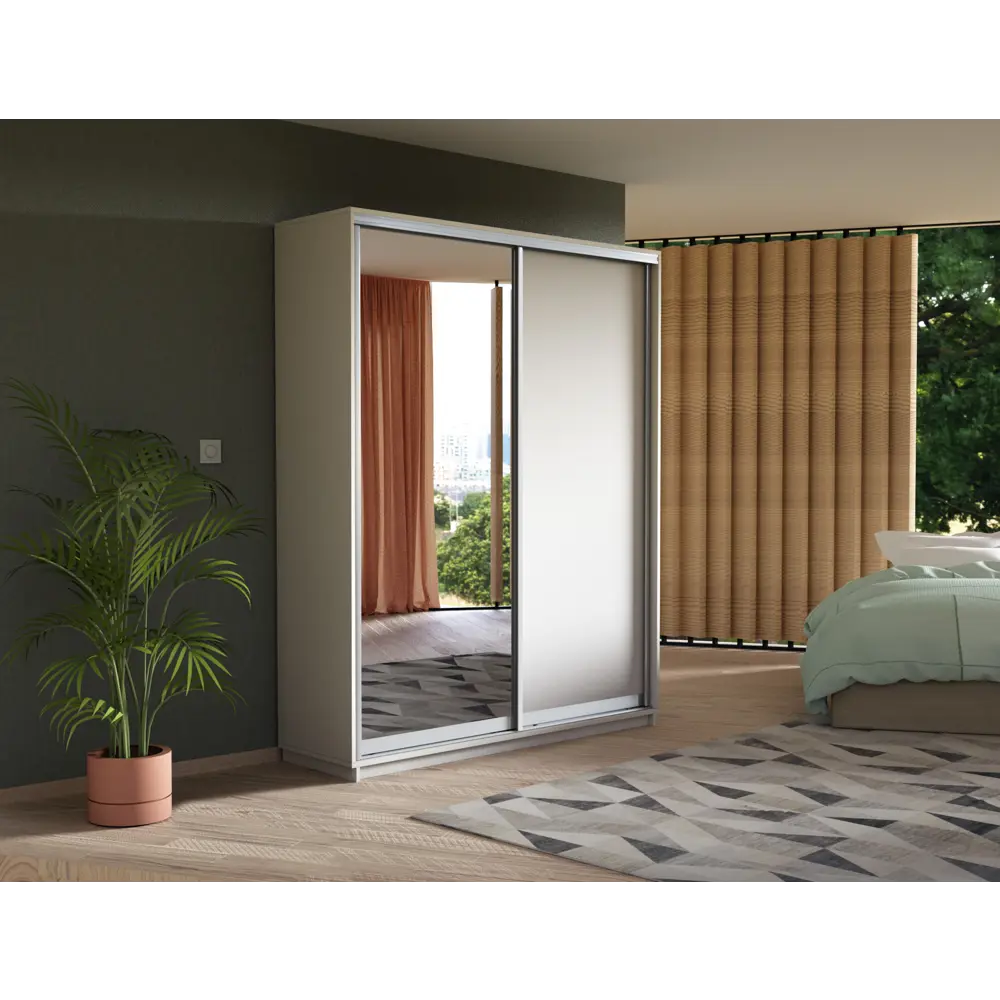 Фото Шкаф-купе Мебельная компания Е1 Экспресс 220x120x45 см ЛДСП цвет белый 45EMD_120_B Фото Шкаф-купе Мебельная компания Е1 Экспресс 220x120x45 см ЛДСП цвет белый 45EMD_120_B