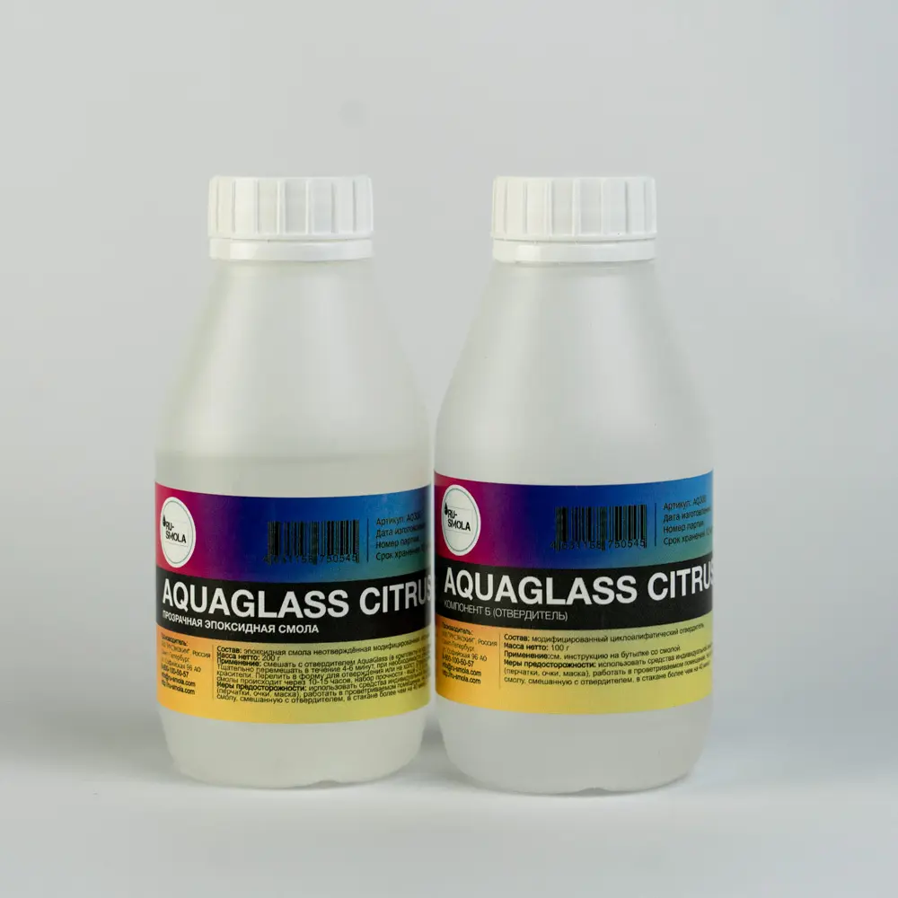 Фото Эпоксидная смола для творчества низковязкая AquaGlass Citrus 300 гр Фото Эпоксидная смола для творчества низковязкая AquaGlass Citrus 300 гр