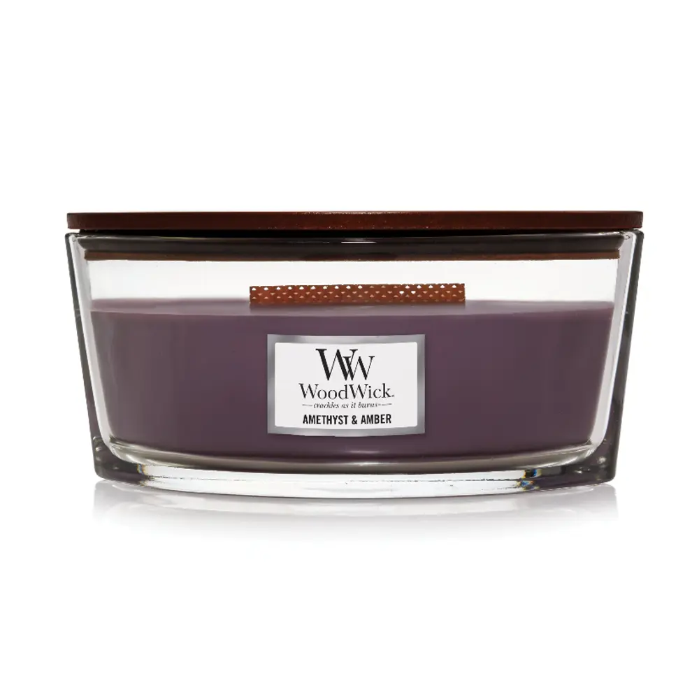 Фото Ароматическая свеча WoodWick Аметист & Янтарь 19x9 см Фото Ароматическая свеча WoodWick Аметист & Янтарь 19x9 см