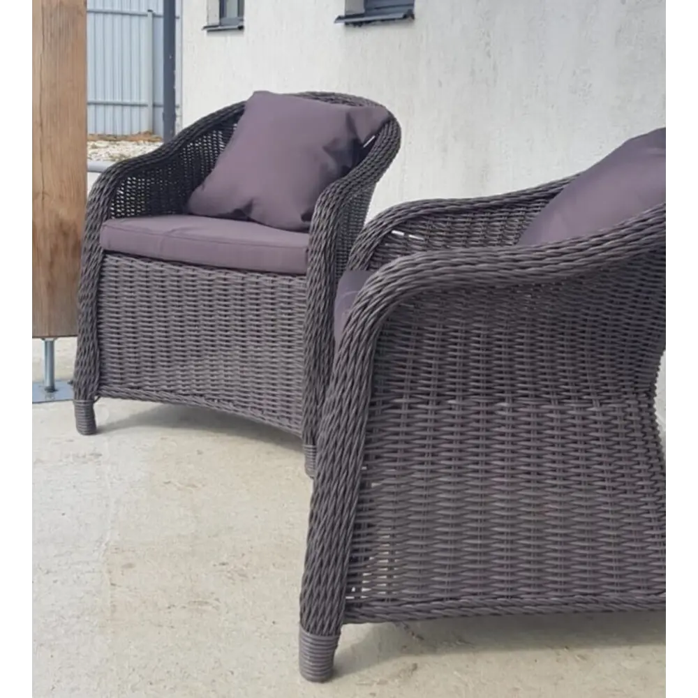 Фото 5 Кресло садовое Aiko Magda 58x77x58 см искусственный ротанг коричневый