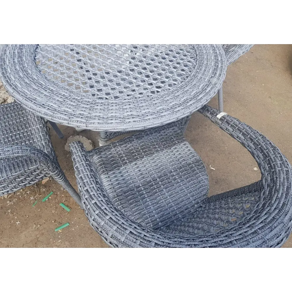 Фото 4 Садовая мебель для обеда Aiko Deco искусственный цвет ротанг серый 5 предметов Фото 4 Садовая мебель для обеда Aiko Deco искусственный цвет ротанг серый 5 предметов