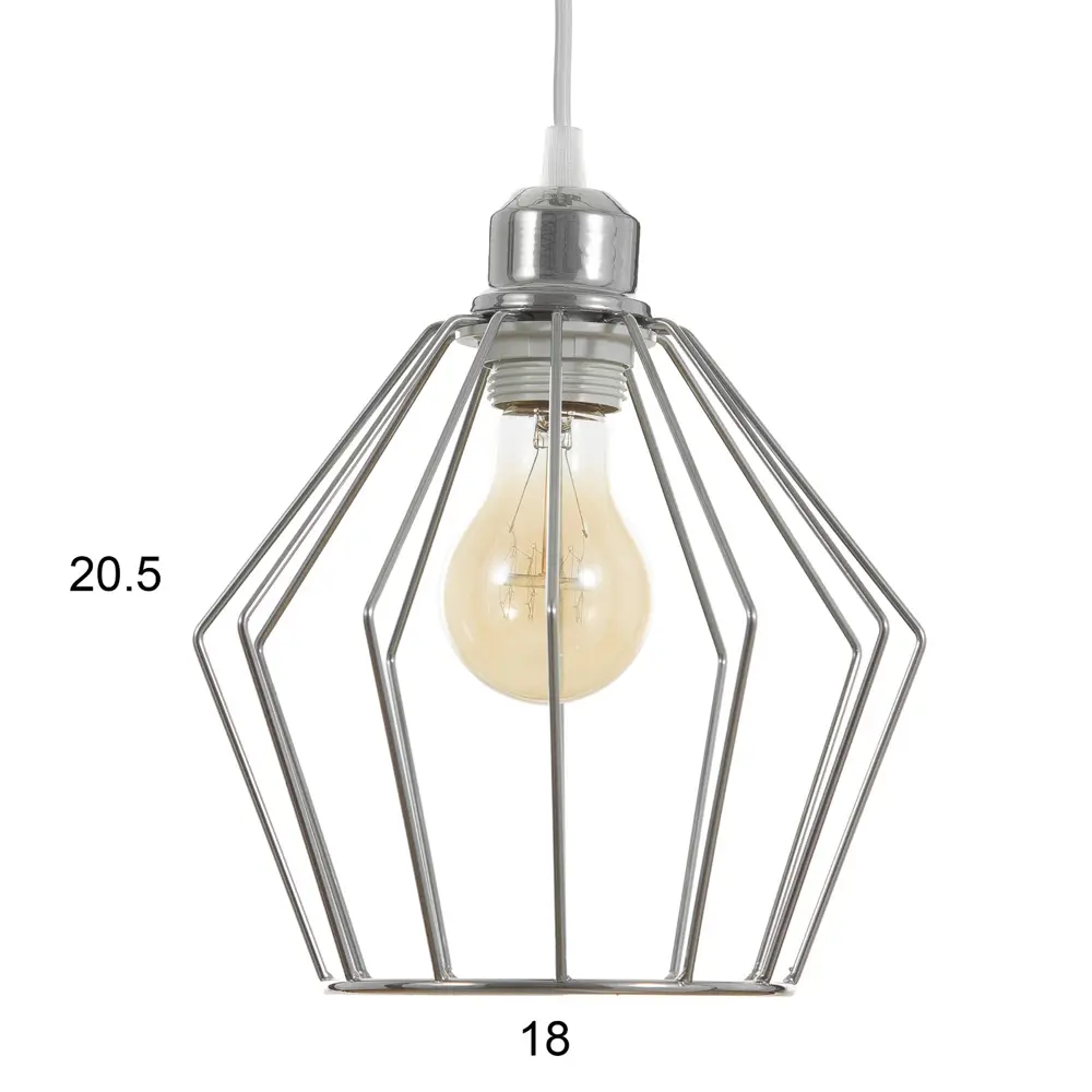 Фото 5 Светильник подвесной Bayerlux 9862969 1 лампа 4 м² цвет хром Фото 5 Светильник подвесной Bayerlux 9862969 1 лампа 4 м² цвет хром