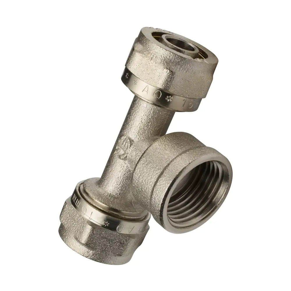 Фото 4 Тройник комбинированный Aqualink 16x3/4"x16 мм ВР латунь k18612 Фото 4 Тройник комбинированный Aqualink 16x3/4"x16 мм ВР латунь k18612